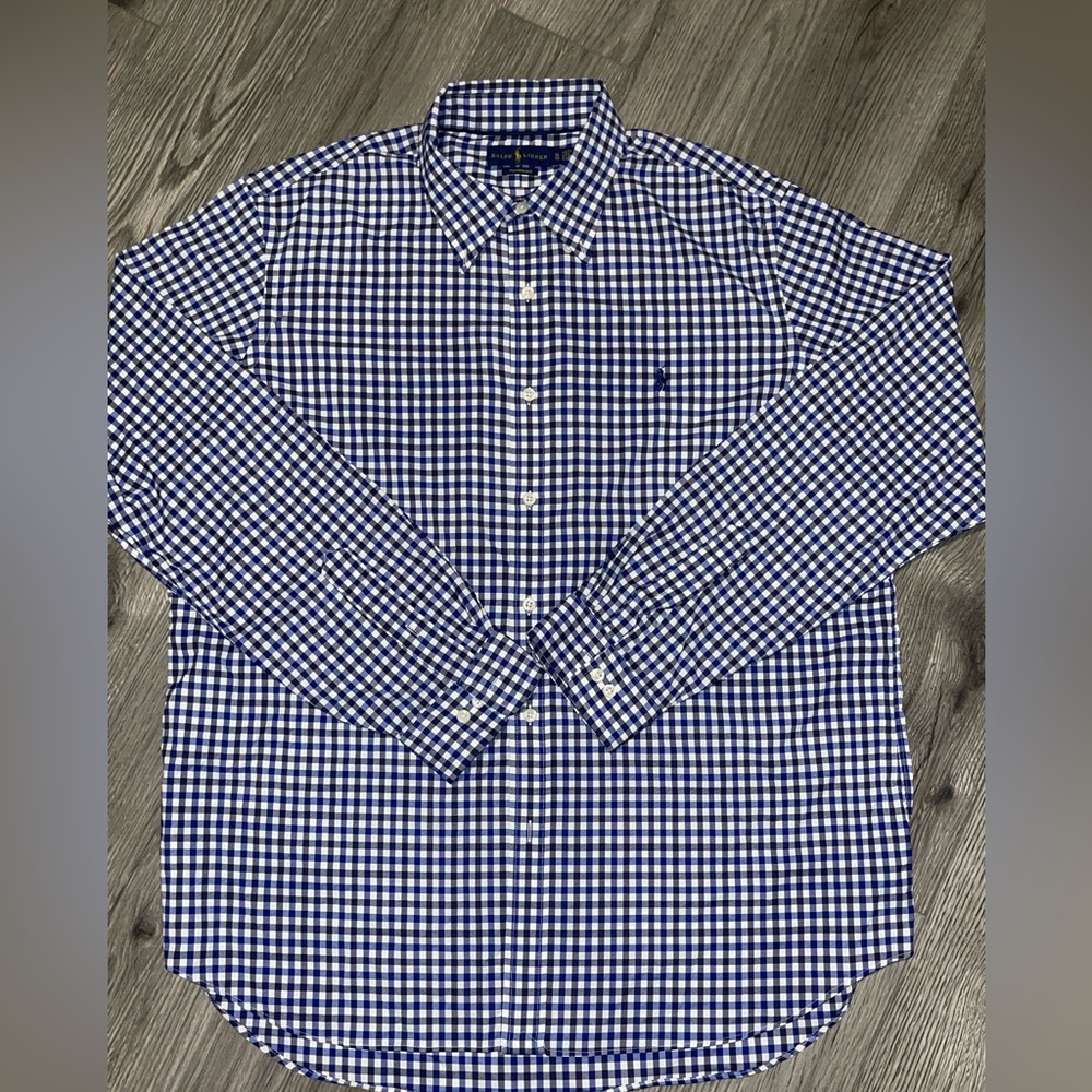 Ralph Lauren Performance Gingham Long Sleeve Mens… - image 1